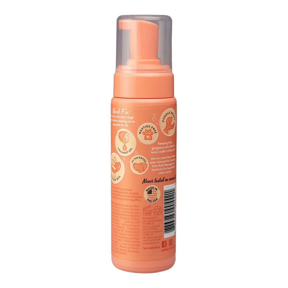 Cleansing Foam Pet Head Quick Fix Peach 200 ml Dog