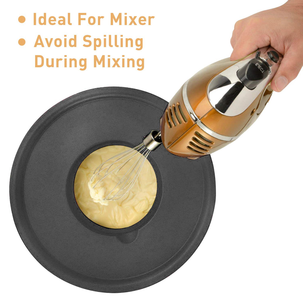Wildone Mixing Bowls Set of 5, Stainless Steel Nesting Bowls with Airtight Lids, 3 Grater Attachments, Measurement Marks & Non-Slip Bottoms, Size 5,