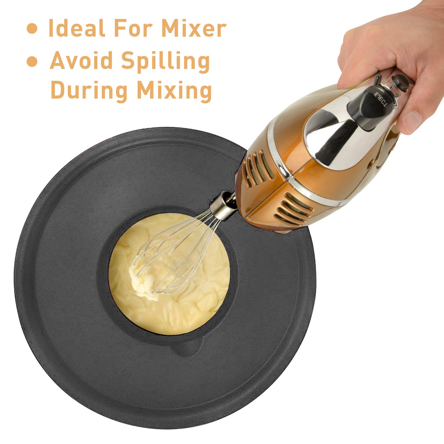 Wildone Mixing Bowls Set of 5, Stainless Steel Nesting Bowls with Airtight Lids, 3 Grater Attachments, Measurement Marks & Non-Slip Bottoms, Size 5,