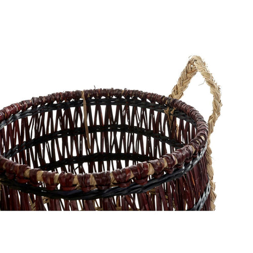 Basket set DKD Home Decor Natural Lilac Seagrass (3 Pieces)
