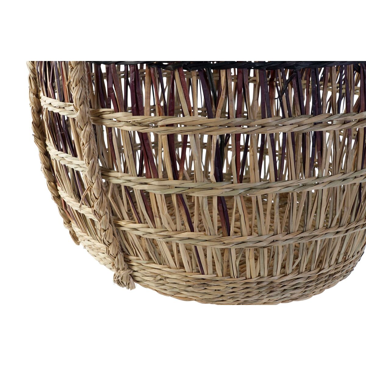 Basket set DKD Home Decor Natural Lilac Seagrass (3 Pieces)
