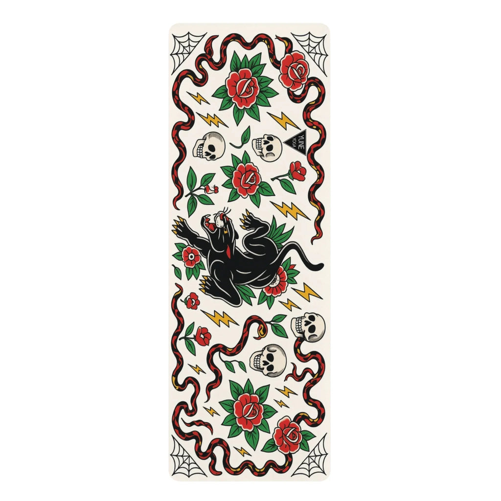 Nine Lives, Zero Slips — Black Cat Yoga Mat (3mm) | Yune Yoga