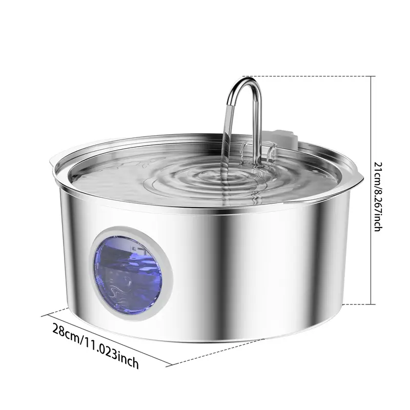 Pet Feeder Dog Water Fountain Stainless Steel-4